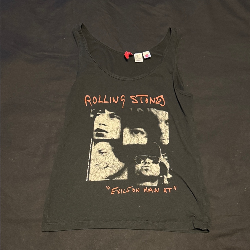H&M Black Rolling Stones Graphic Tank Top